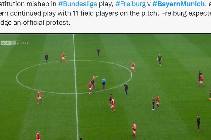 Dalam pertandingan antara Bayern Muenchen melawan Freibug, ada satu momen menggelikan yang membuat pertandingan sempat terhenti.