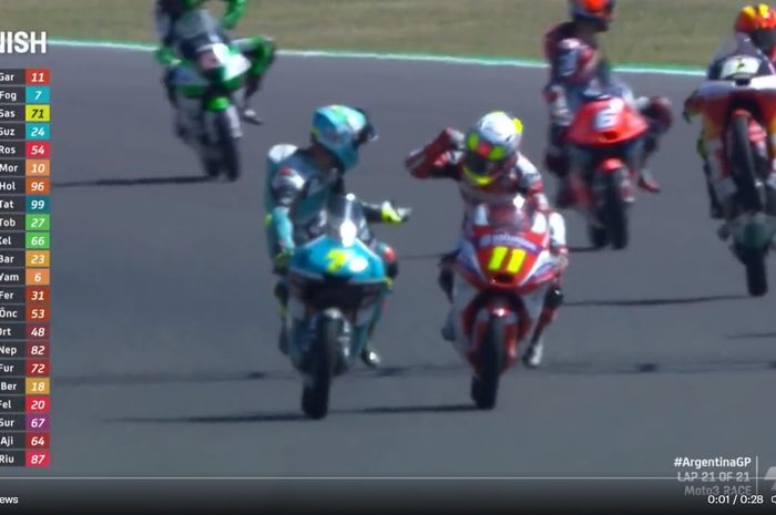 Dennis Foggia vs Sergio Garcia di Moto3 Argentina 2022