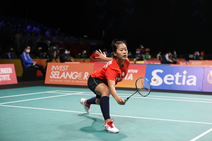 Pebulu tangkis tunggal putri Indonesia, Putri Kusuma Wardani, pada Kejuaraan Beregu Asia 2022, Februari.