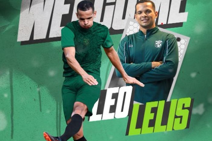 Tangkapan layar dari postingan akun Twitter resmi Persebaya tentang perekrutan Leo Lelis.