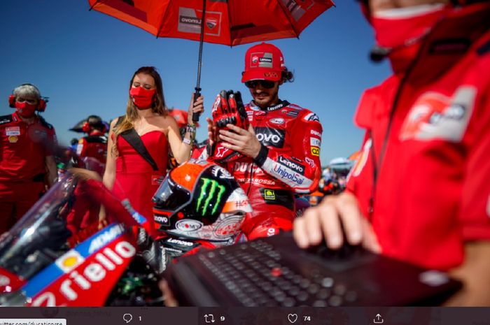 Pembalap Ducati Lenovo Team, Francesco Bagnaia saat seri balapan ketiga MotoGP Argentina 2022.