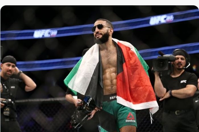 Jagoan kelas welter UFC, Belal Muhammad yang selalu kenakan atribut bendera Palestina dalam pertarungannya