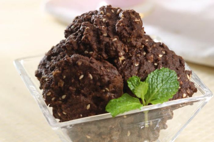 Hidangan chocochip havermut cookies, kue kering untuk Lebaran.