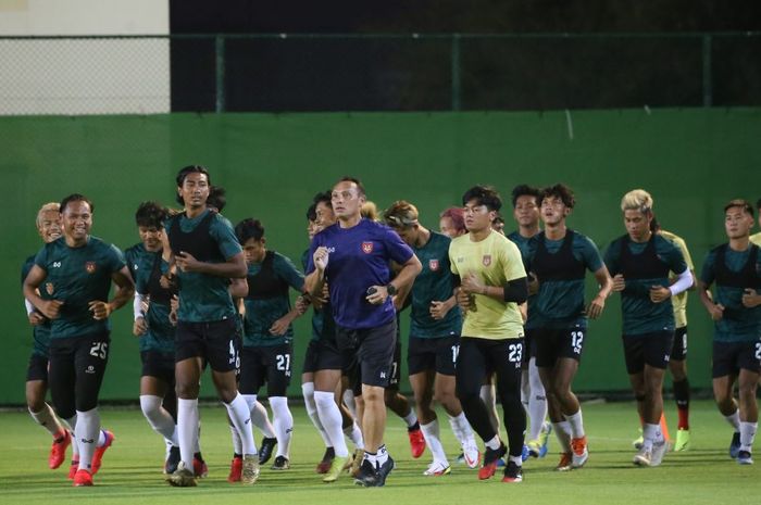 Skuad timnas U-23 Myanmar melakukan pemusatan latihan untuk SEA Games 2021.