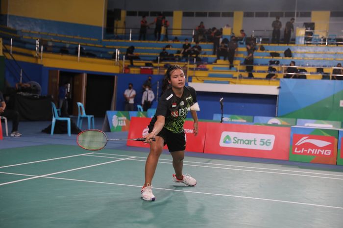 Tunggal putri Indonesia, Komang Ayu Cahya Dewi, saat tampil pada babak kualifikasi Kejuaraan Asia 2022 di  di Muntinlupa Sports Complex, Manila, hari Selasa (26/4/2022).