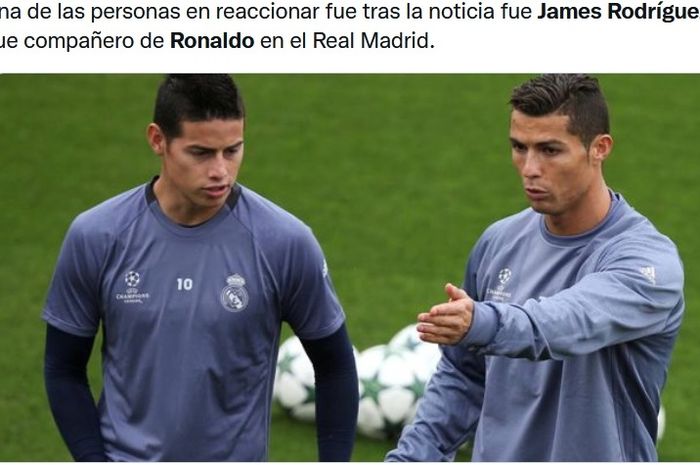 Cristiano Ronaldo dan James Rodriguez semasa di Real Madrid.