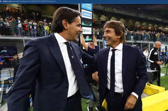 Simone Inzaghi dan Antonio Conte saat masih sama-sama beradu taktik di Liga Italia.