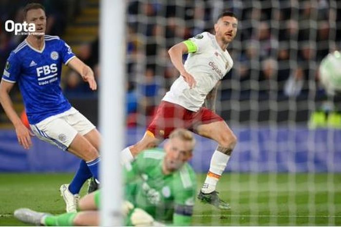 Striker nomor 37 milik Leicester City menggagalkan kemenangan AS Roma. Pasukan Jose Mourinho ditahan dalam laga leg pertama semifinal UEFA Conference League.