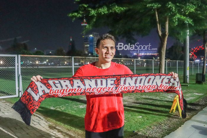 Egy Maulana Vikri saat ditemui seusai latihan timnas U-23 Indonesia di Lapangan B, Senayan, Jakarta, 1 Mei 2022.