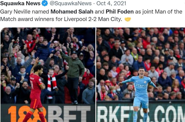Eks pemain Liverpool, Peter Crouch, mengatakan bahwa dirinya bingung harus memilih Mohamed Salah atau Phil Foden.