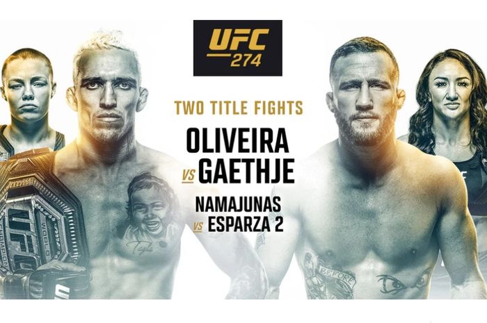 Poster UFC 274 yang menggelar laga utama Charles Oliveira vs Justin Gaethje.