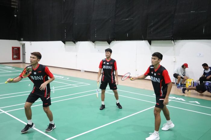 Tim putra Indonesia di ajang Thomas Cup 2022 sedang jalani latihan terakhir pada Sabtu (7/5/2022)