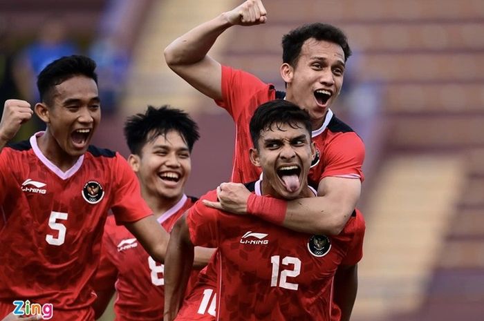 Muhammad Ridwan dan Egy Maulana Vikri pada laga timnas Indonesia U-23 vs Filpina (13/5/2022). 