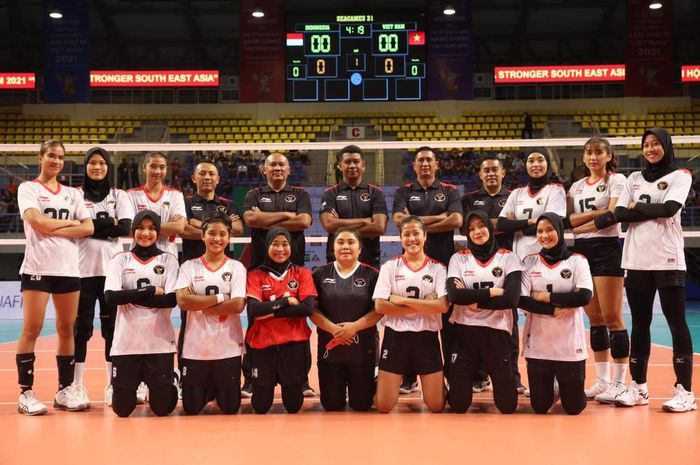 Tim bola voli putri Indonesia pada SEA Games 2021 Vietnam.