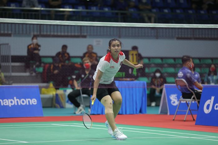 Aksi tunggal putri Indonesia, Gregoria Mariska Tunjung pada babak pertama SEA Games 2021 Vietnam, Kamis (19/5/2022)