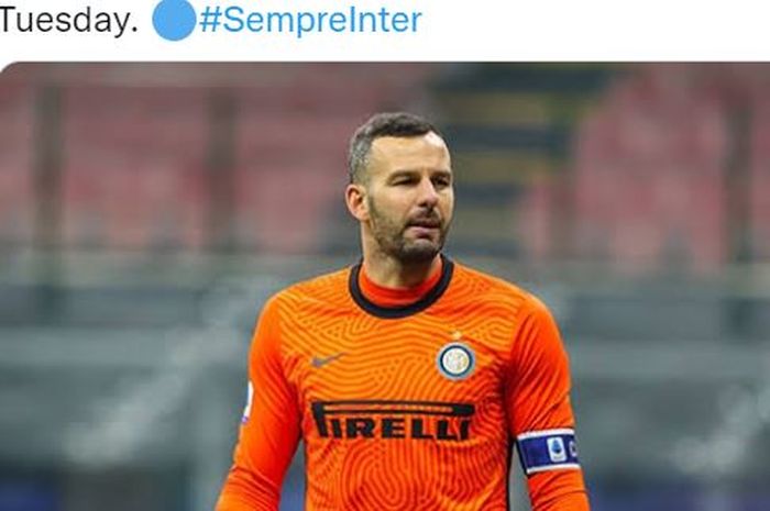 Kiper sekaligus kapten Inter Milan, Samir Handanovic.