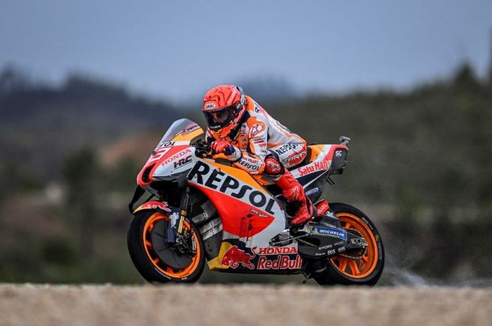 Marc Marquez saat berlaga pada MotoGP Portugal 2022. (Photo by PATRICIA DE MELO MOREIRA / AFP)(PATRICIA DE MELO MOREIRA) 