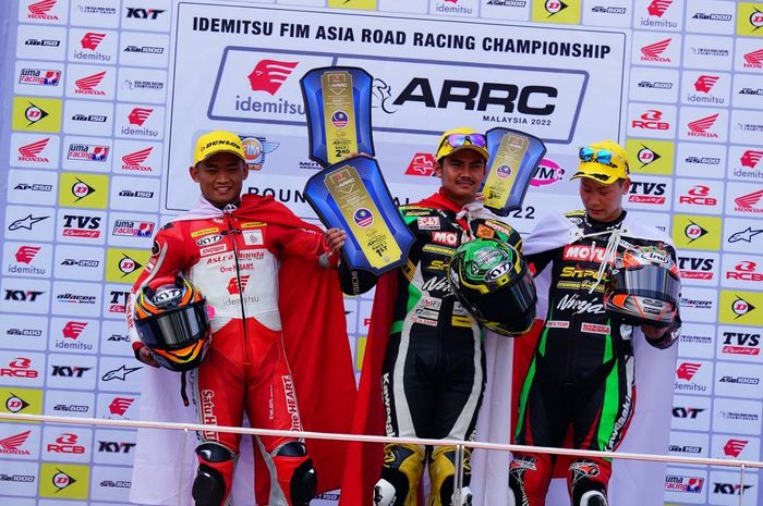 Pembalap AHRT, Rheza Danica meraih podium kedua di ajang ARRC 2022 di Sepang International Circuit, Malaysia pada Sabtu (28/5/2022)