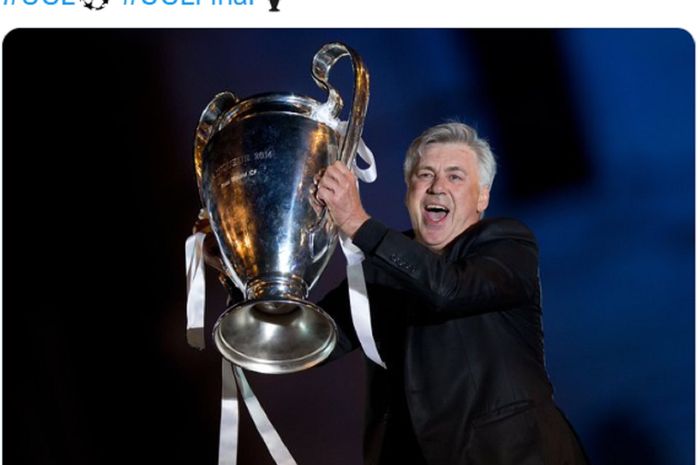 Carlo Ancelotti menjadi pelatih pertama yang memenangkan empat gelar Liga Champions.