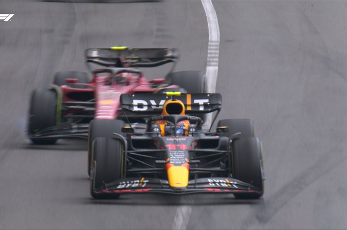 Pembalap Red Bull, Sergio Perez, pada balapan Formula 1 GP Monaco 2022 di Sirkuit Monte Carlo, Minggu (29/5/2022).