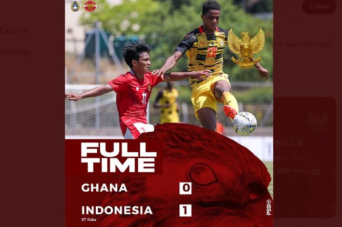 Timnas U-19 Indonesia berhasil memetk kemenangan perdana di ajang Turnamen Toulon saat melawan Ghana, Kamis (2/6/2022).