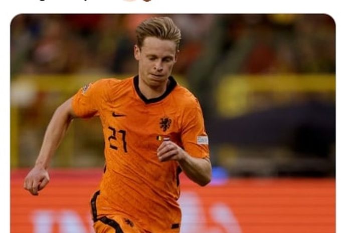 Frenkie de Jong dalam aksinyav bersama Timnas Belanda Sabtu (4/6/2022) dini hari WIB