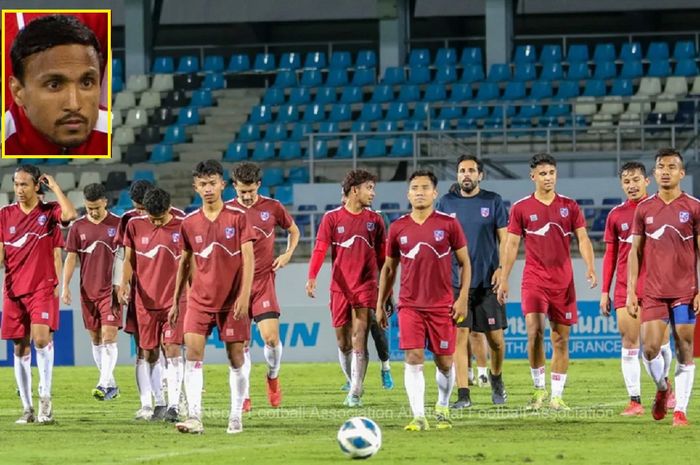 Timnas Nepal menggelar TC tertutup untuk persiapan menghadapi Kualifikasi Piala Asia 2023. Rohit Chand (insert) dicoret karena dianggap memboikot.