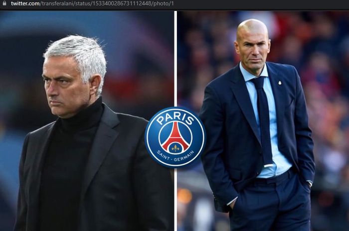 Bursa pelatih Paris Saint-Germain (PSG) mengerucut pada dua nama, Zinedine Zidane dan Jose Mourinho.