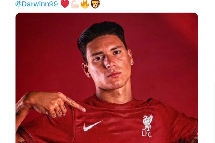 Postingan mengenai transfer Darwin Nunez ke Liverpool yang disebarkan presiden klub Almeria, Turki Al-Shikh.