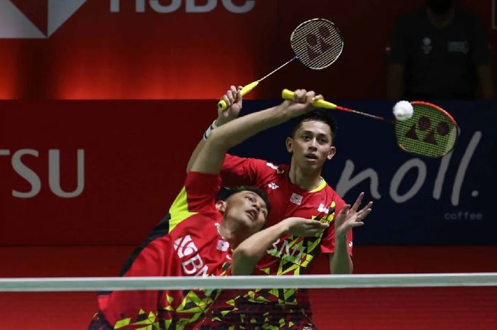 Fajar Alfian dan Muhammad Rian Ardianto mengalahkan Liang Weikeng dan Wang Chang dari China di final ganda putra Indonesia Masters 2022.