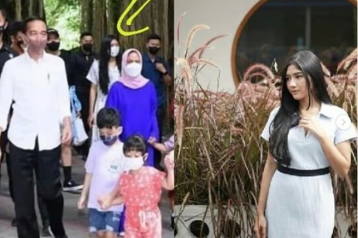 Erina Gudono saat berlibur dengan keluarga Jokowi