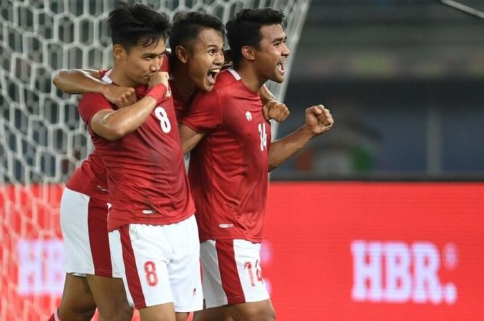 Selebrasi para pemain Timnas Indonesia dalam pertandingan terakhir Grup A Kualifikasi Piala Asia, Rabu (15/6/2022) dini hari WIB.