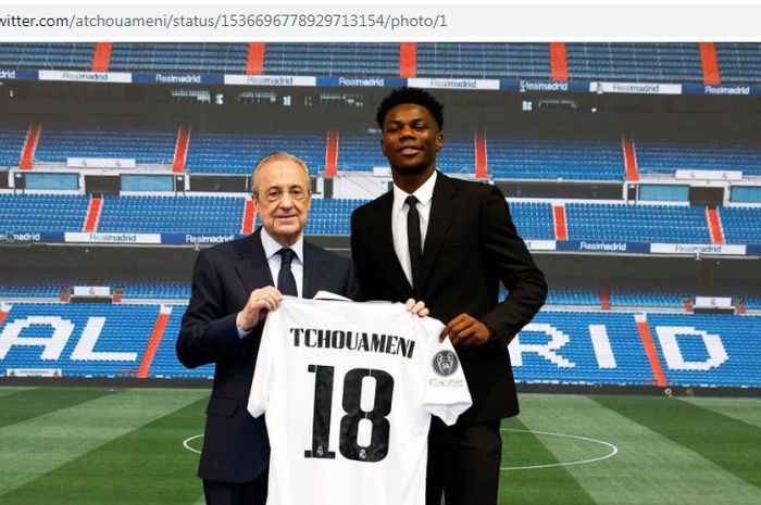 Gabung Real Madrid, Aurelien Tchouameni memilih mengenakan kostum nomor 18.