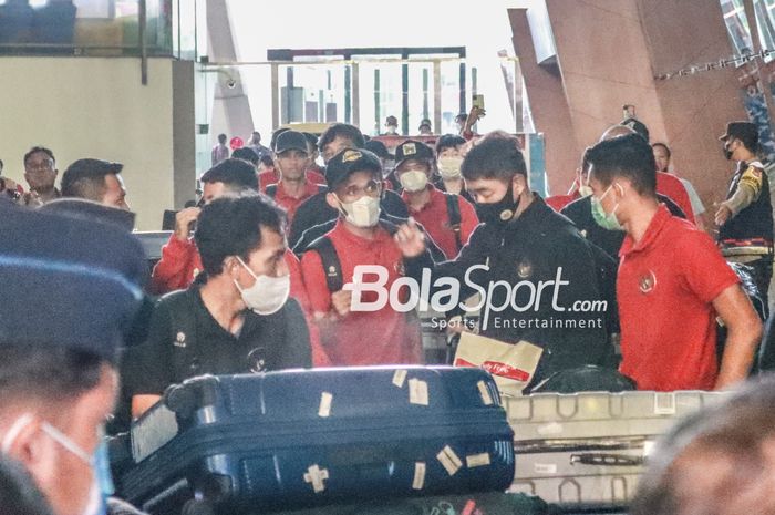 Kedatangan timnas Indonesia di Bandara Soekarno Hatta, Kamis (16/6/2022)