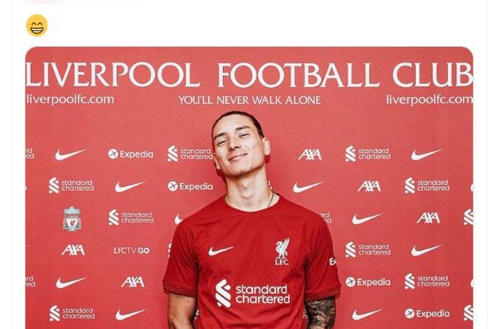 Darwin Nunez resmi direkrut Liverpool dari Benfica pada bursa transfer musim panas 2022.