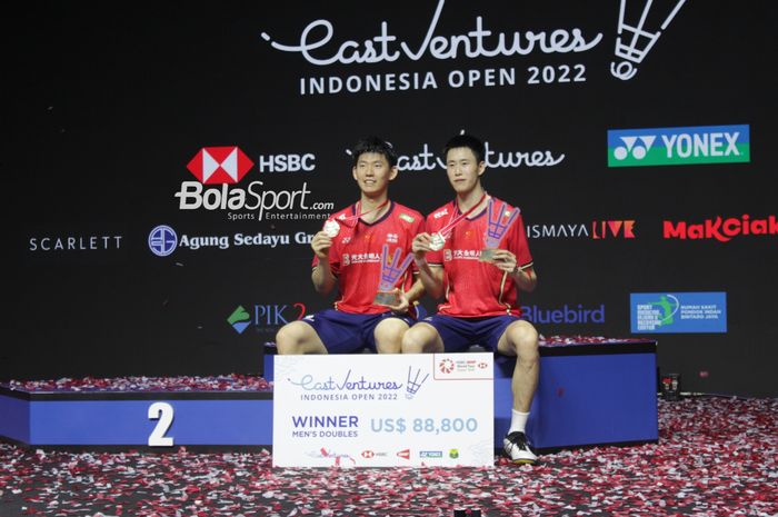 Pasangan ganda putra China Liu Yu Chen/Ou Xuan Yi juara bertahan Indonesia Open tahun lalu gagal melaju ke perempat final