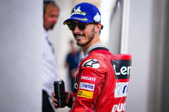 Pembalap Ducati Lenovo, Francesco Bagnaia, ketika berada pada rangkaian MotoGP Jerman 2022 di Sachsenring, 17-19 Juni 2022.
