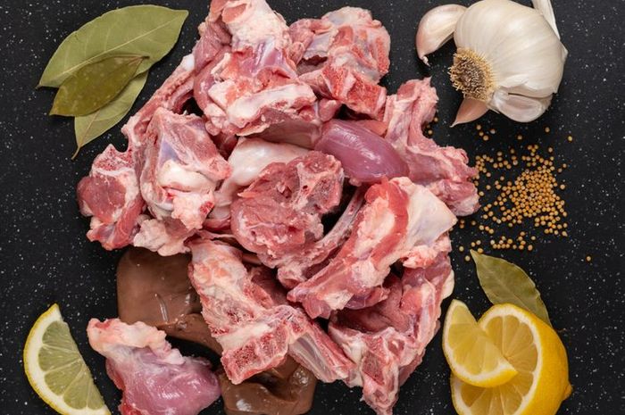 Ilustrasi bagian kambing yang cocok dimasak tengkleng.