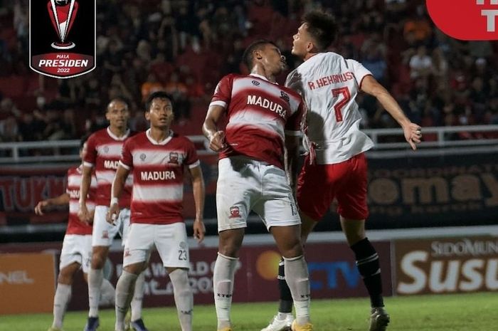 Duel Madura United vs Persija Jakarta dalam laga terakhir Grup B, Piala Presiden 2022 di Stadion Segiri, Samarinda, Kalimantan Timur, Selasa (28/6/2022).