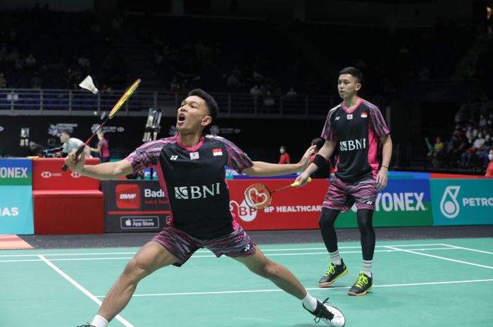 Ganda putra Indonesia, Fajar Alfian/Muhammad Rian Ardianto di Malaysia Open 2022.