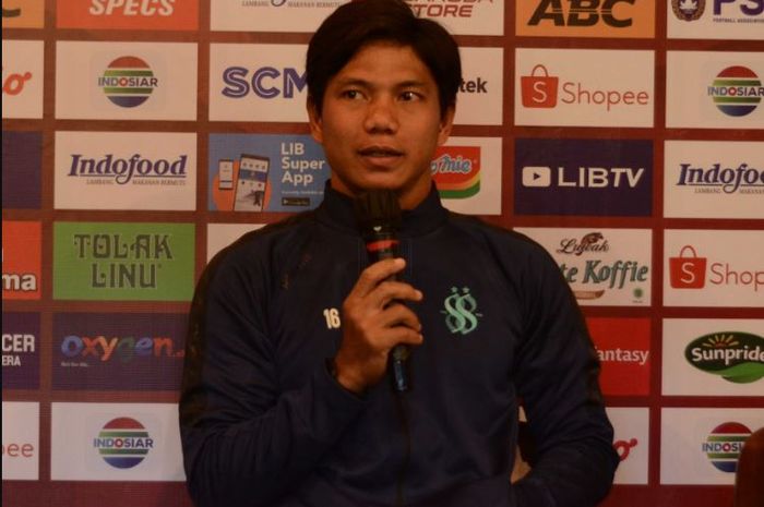 Pemain senior Persib Bandung, Achmad Jufriyanto pada konferensi pers jelang perempat final Piala Presiden 2022 lawan PSS Sleman pada Kamis (30/6/2022)
