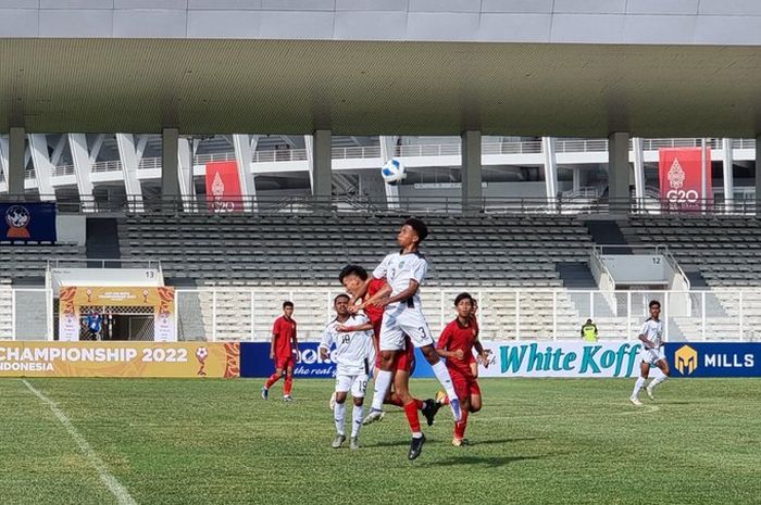 Timor Leste vs Laos di Piala AFF U-19 2022 di Stadion Madya, Senayan, Jakarta, Minggu (3/7/2022).