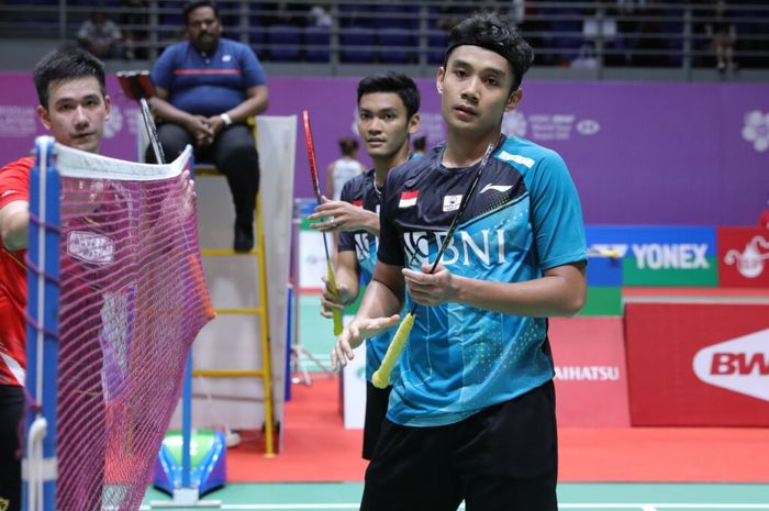 Ganda putra Indonesia, Bagas Maulana/Muhammad Shohibul Fikri di Malaysia Masters 2022.  