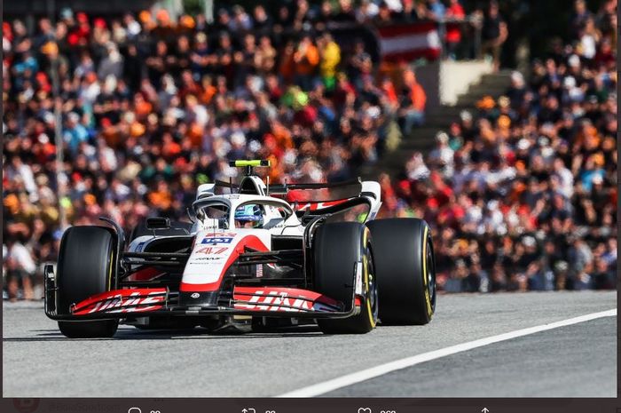 Aksi Mick Schumacher pada balapan F1 GP Austria 2022
