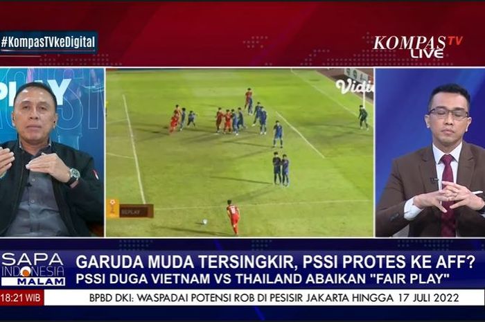Ketum PSSI, Mochamad Iriawan dalam program Sapa Indonesia Malam di Kompas TV, Senin (11/7/2022).