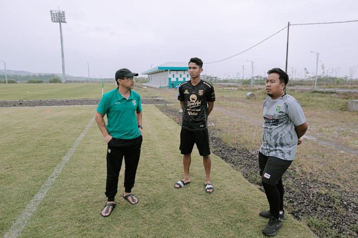 Marselino Ferdinan yang turut hadir dalam latihan Persebaya Surabaya pada Kamis (14/7/2022).