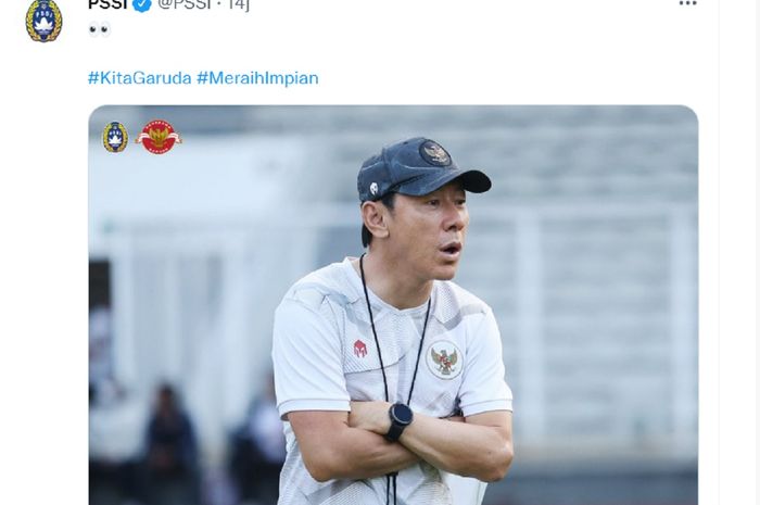 Foto Shin Tae-yong di akun resmi Twitter PSSI dipersoalkan media Vietnam.