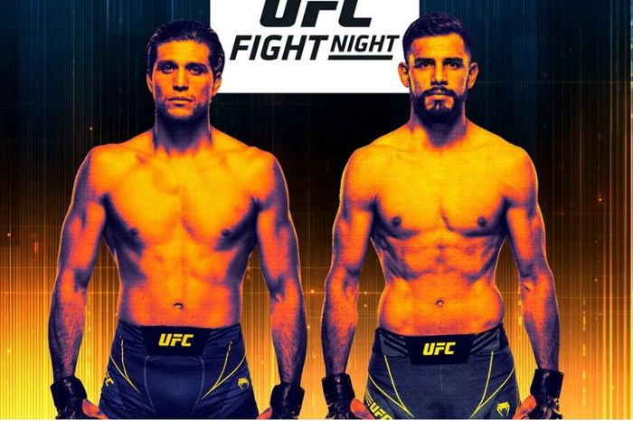 Poster pertarungan UFC Long Island antara Brian Ortega vs Yair Rodriguez pada 16 Juli 2022.