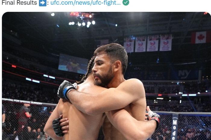 Pertarungan Brian Ortega kontra Yair Rodriguez di UFC Long Island, Sabtu (16/7/2022) di New York, dihentikan karena insiden cedera.