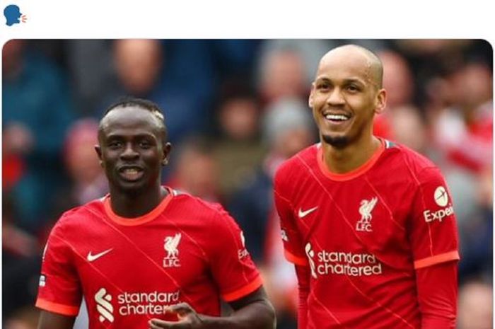 Sadio Mane dan Fabinho saat masih memperkuat Liverpool.